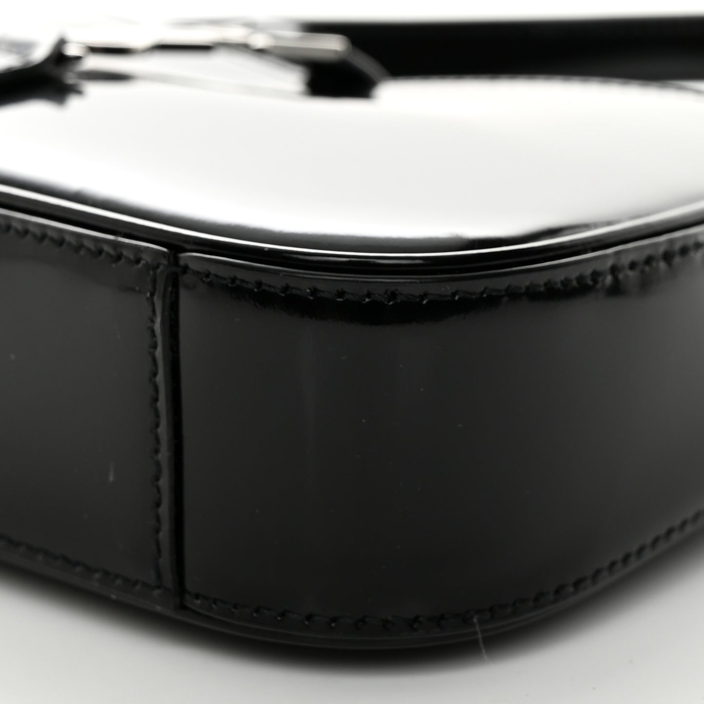 Patent Calfskin Le 5 A 7 Mini Hobo Black