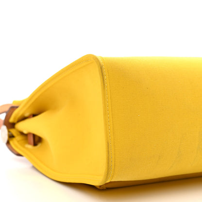 Hermes Vache Hunter Toile Officier Herbag Zip PM 31 PM Natural Jaune De Naples 22 of 29