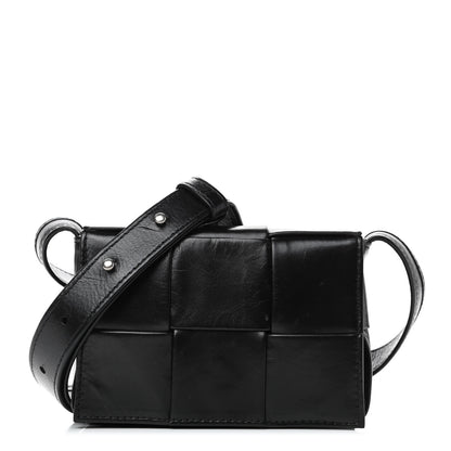 Bottega Veneta Paper Calfskin Maxi Intreccio Extra Mini Cassette Crossbody Bag Black 1 of 4
