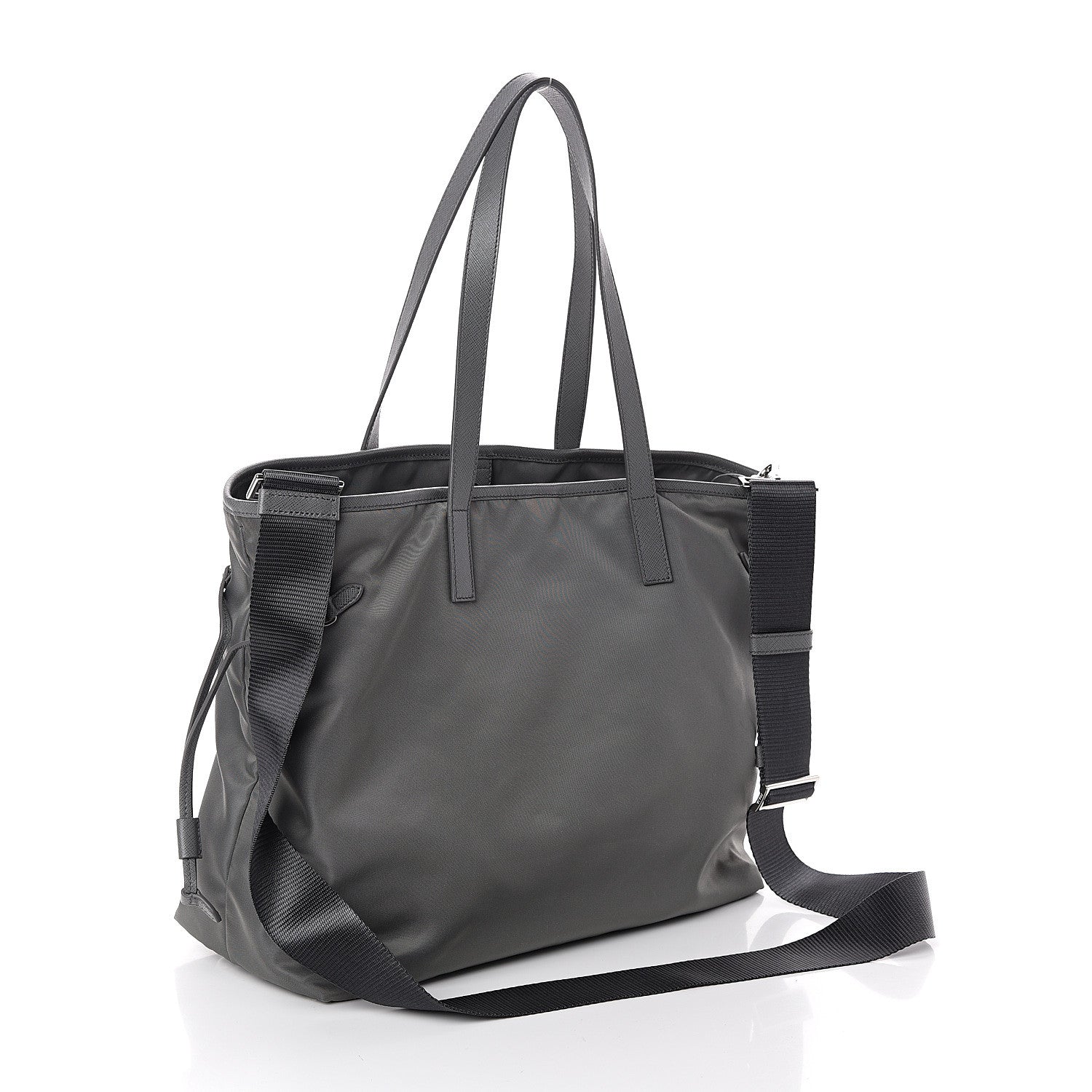 Prada Tessuto Nylon Saffiano Tote Ardesia 2 of 8