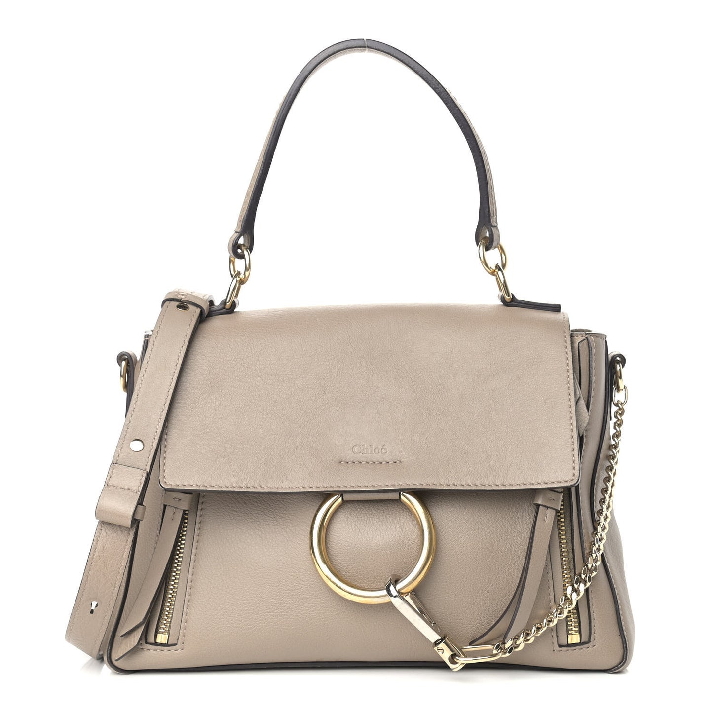 Calfskin Small Faye Day Shoulder Bag Motty Grey