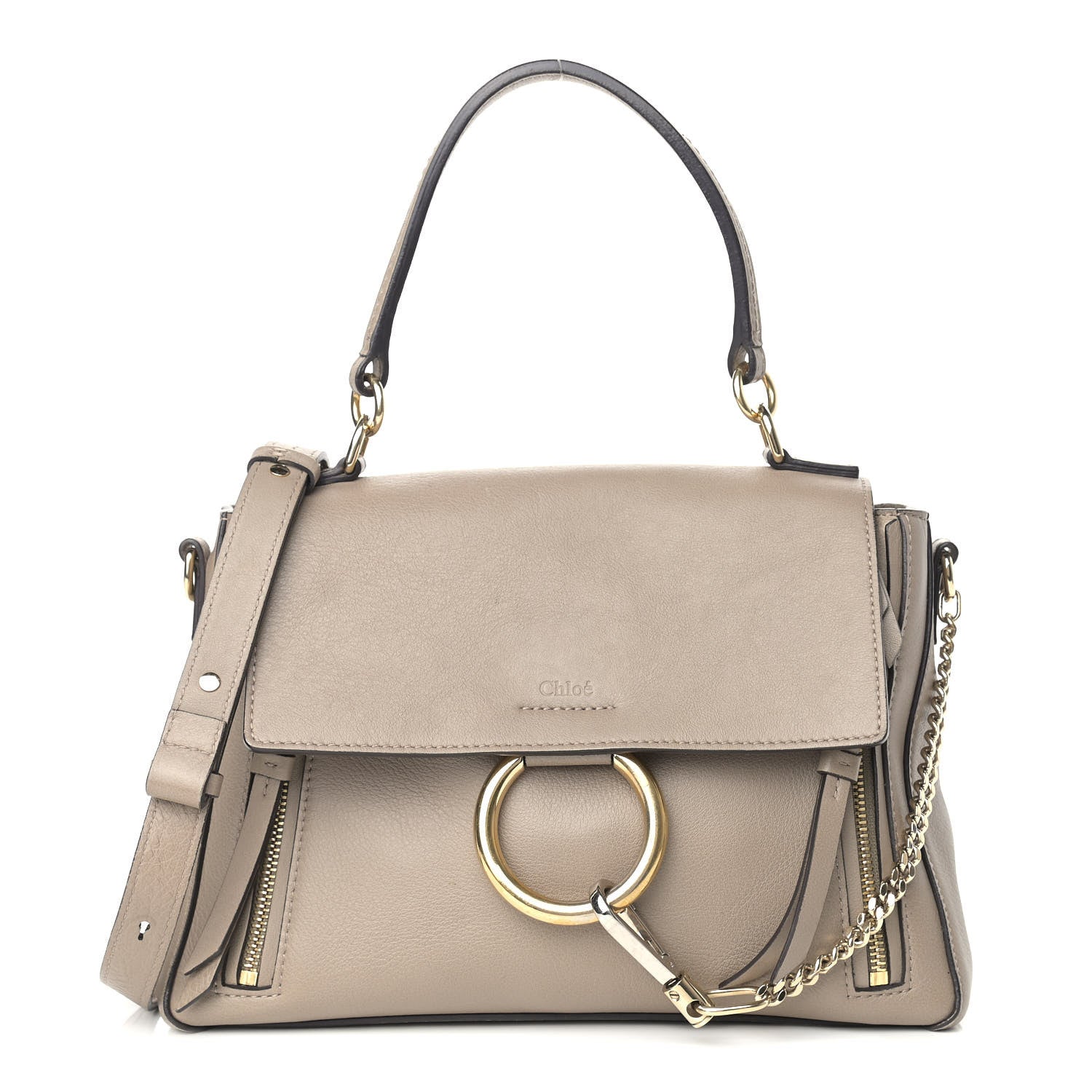 Chloe Calfskin Small Faye Day Shoulder Bag Motty Grey 1 of 9