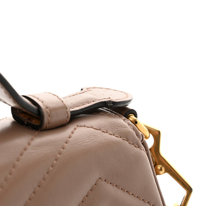Gucci Calfskin Matelasse Mini GG Marmont Top Handle Shoulder Bag Porcelain Rose 15 of 15