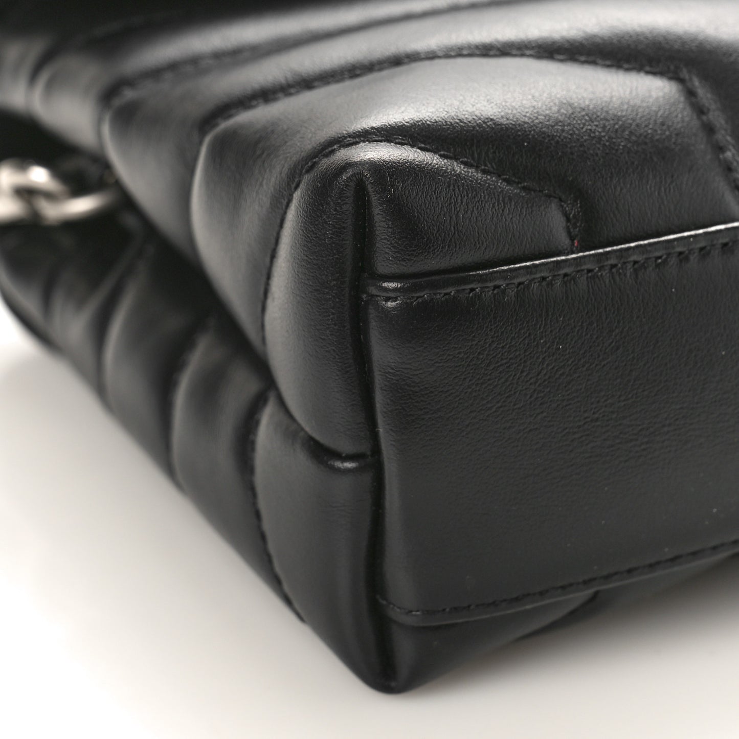 Calfskin Y Quilted Monogram Toy Loulou Crossbody Bag Black