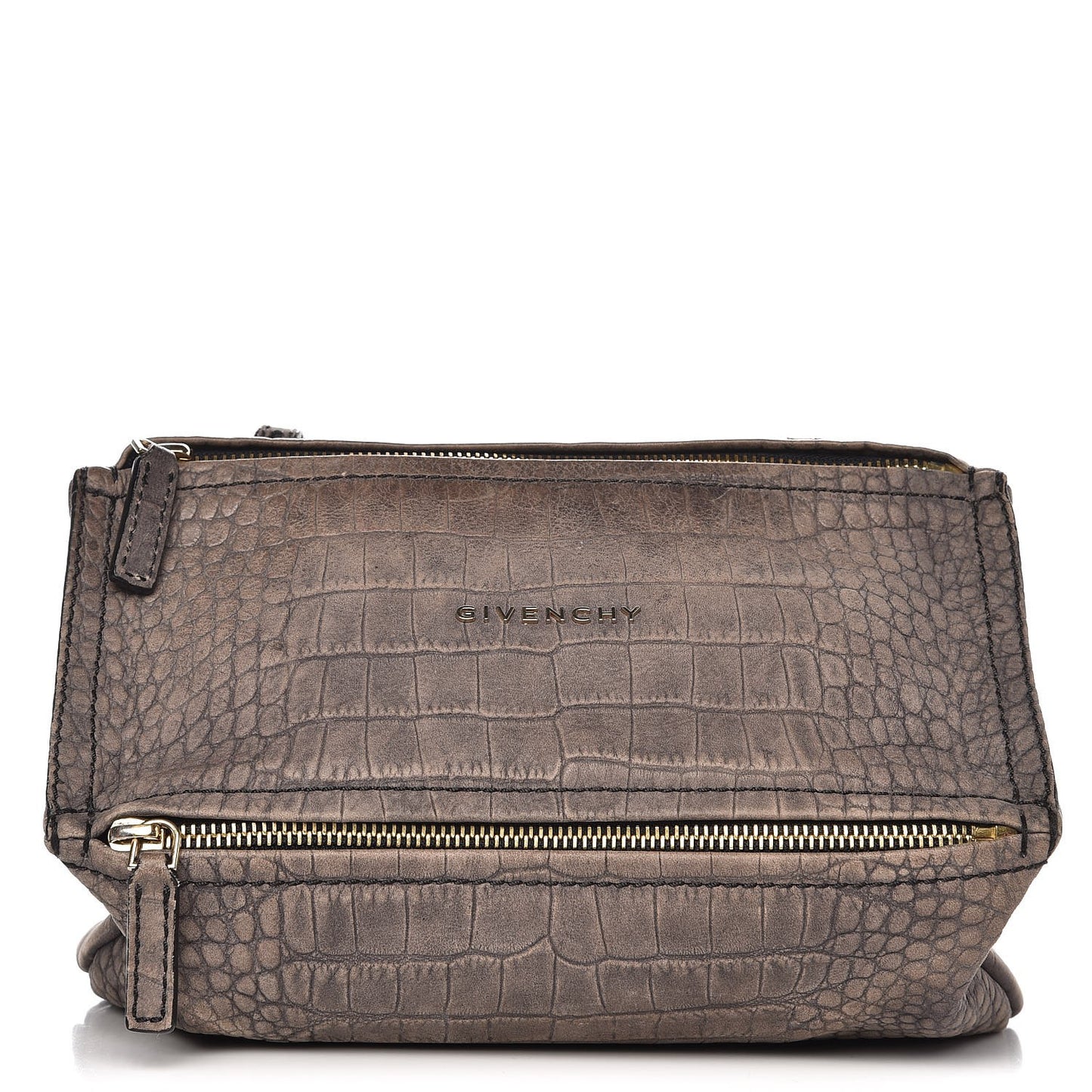 Calfskin Crocodile Embossed Mini Pandora Grey
