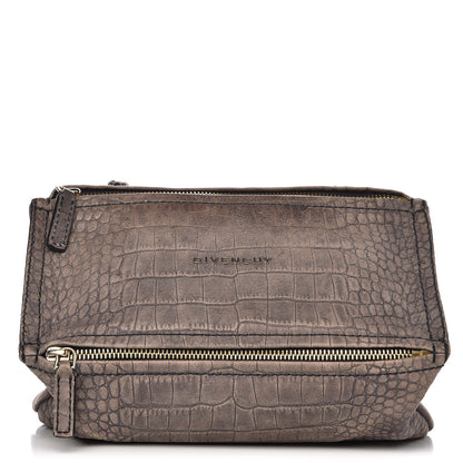 Givenchy Calfskin Crocodile Embossed Mini Pandora Grey 1 of 8
