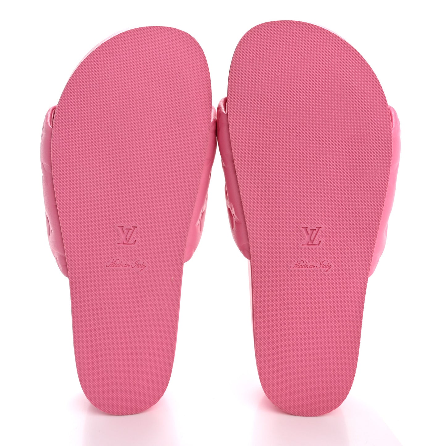 Lambskin Embossed Monogram Jumbo Flatform Mule Sandals 38 Rose Pop