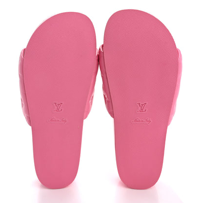 Louis Vuitton Lambskin Embossed Monogram Jumbo Flatform Mule Sandals 38 Rose Pop 6 of 10
