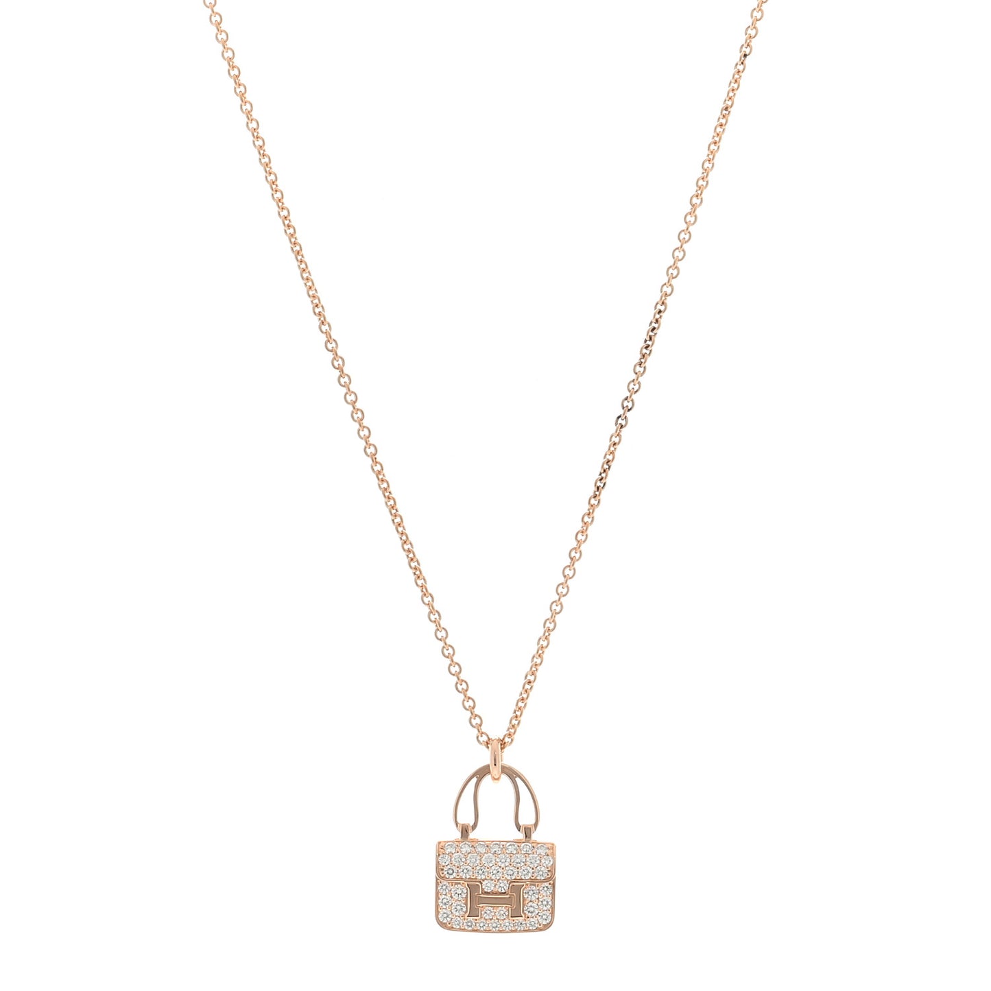 18K Rose Gold Diamond Constance Amulettes Pendant Necklace