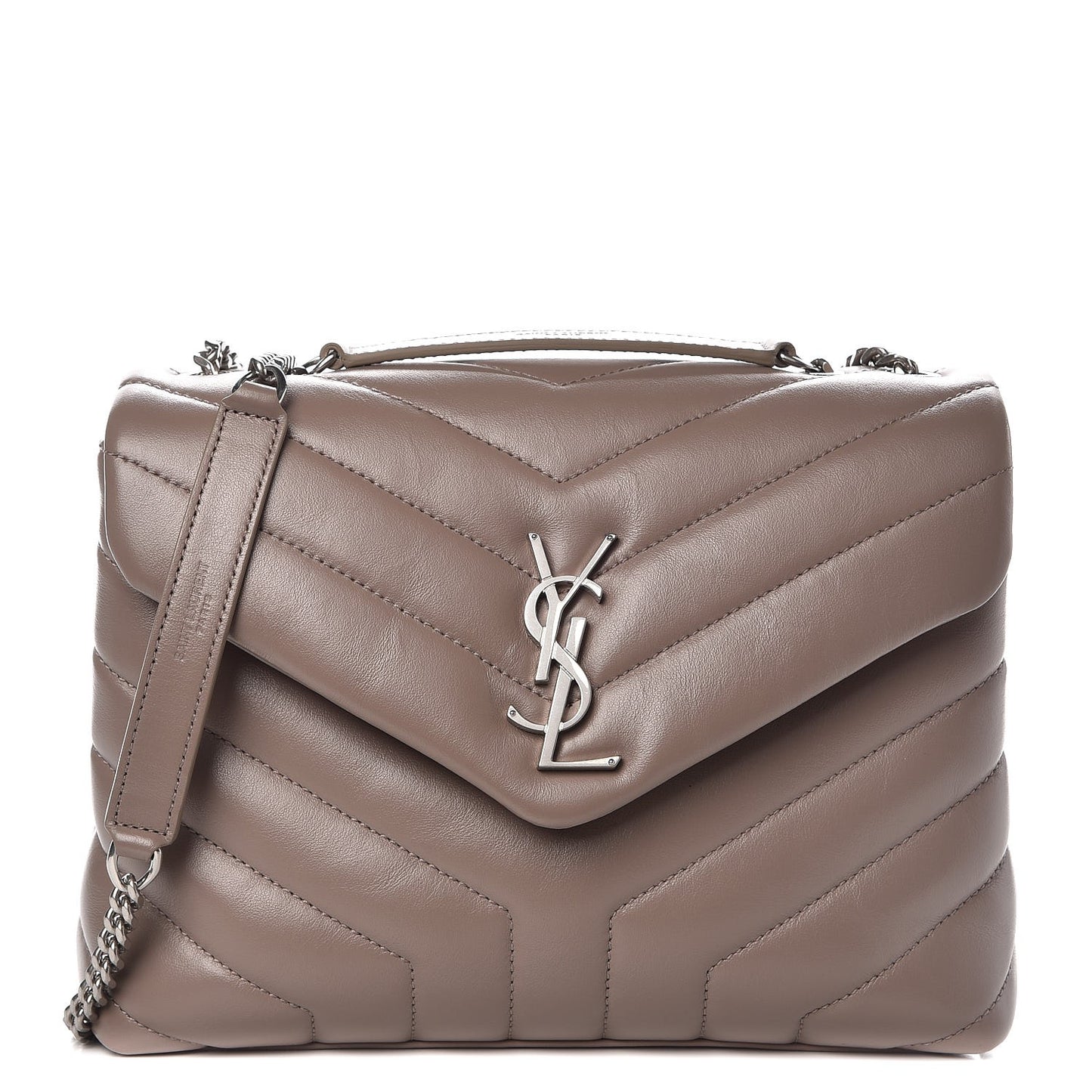 Calfskin Y Quilted Monogram Small Loulou Chain Satchel Taupe Sable