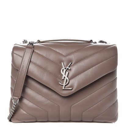 Saint Laurent Calfskin Y Quilted Monogram Small Loulou Chain Satchel Taupe Sable 1 of 7