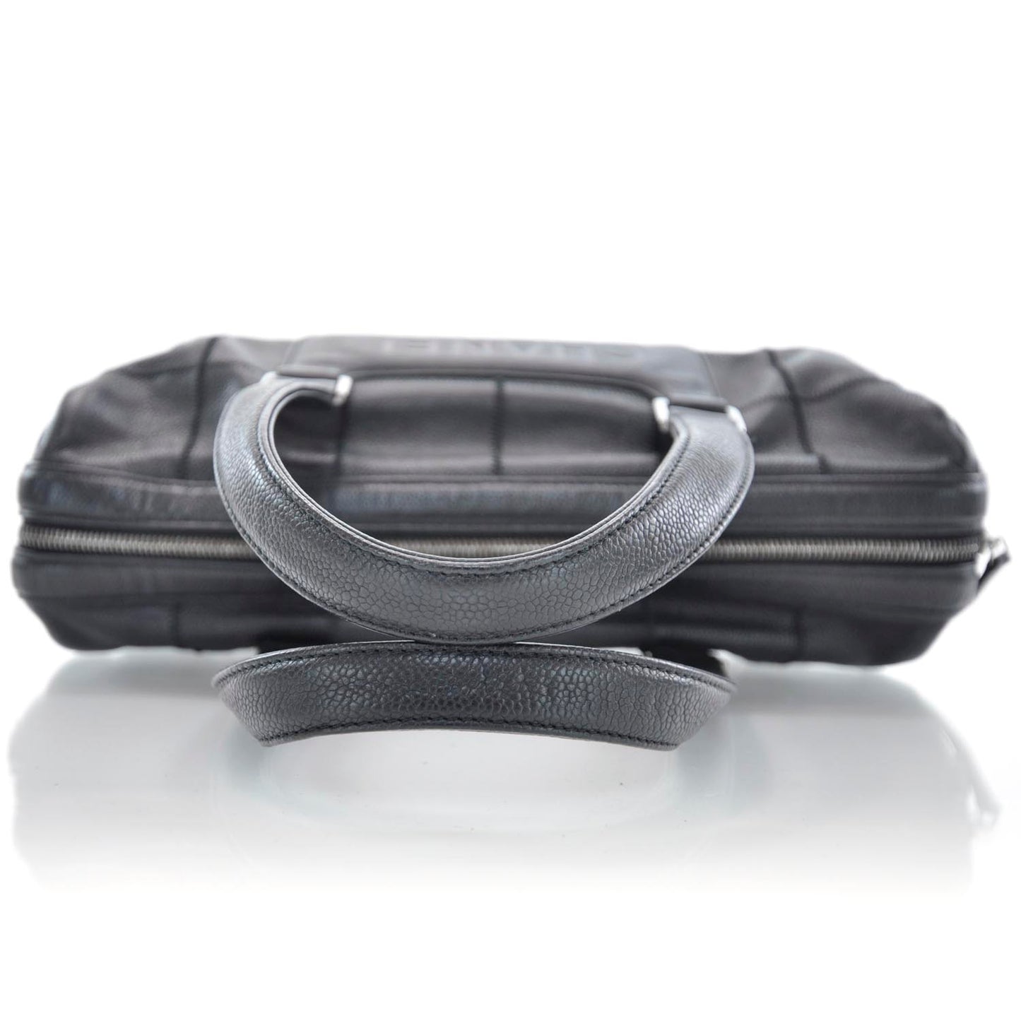 Caviar Square Stitched Satchel Black