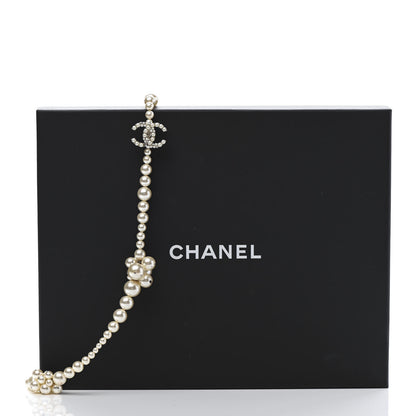 Chanel Pearl Cluster CC Long Necklace Silver 7 of 7