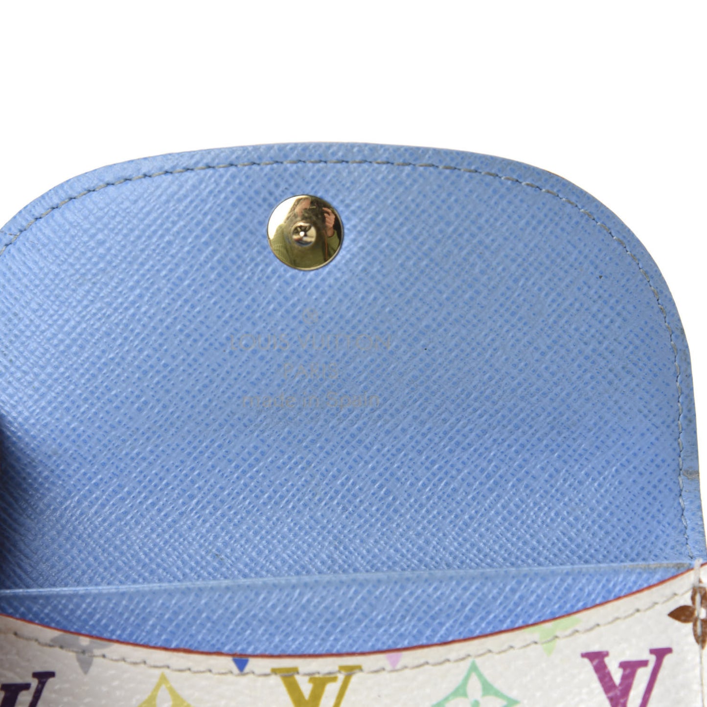 Monogram Multicolor Business Card Holder White Raisin