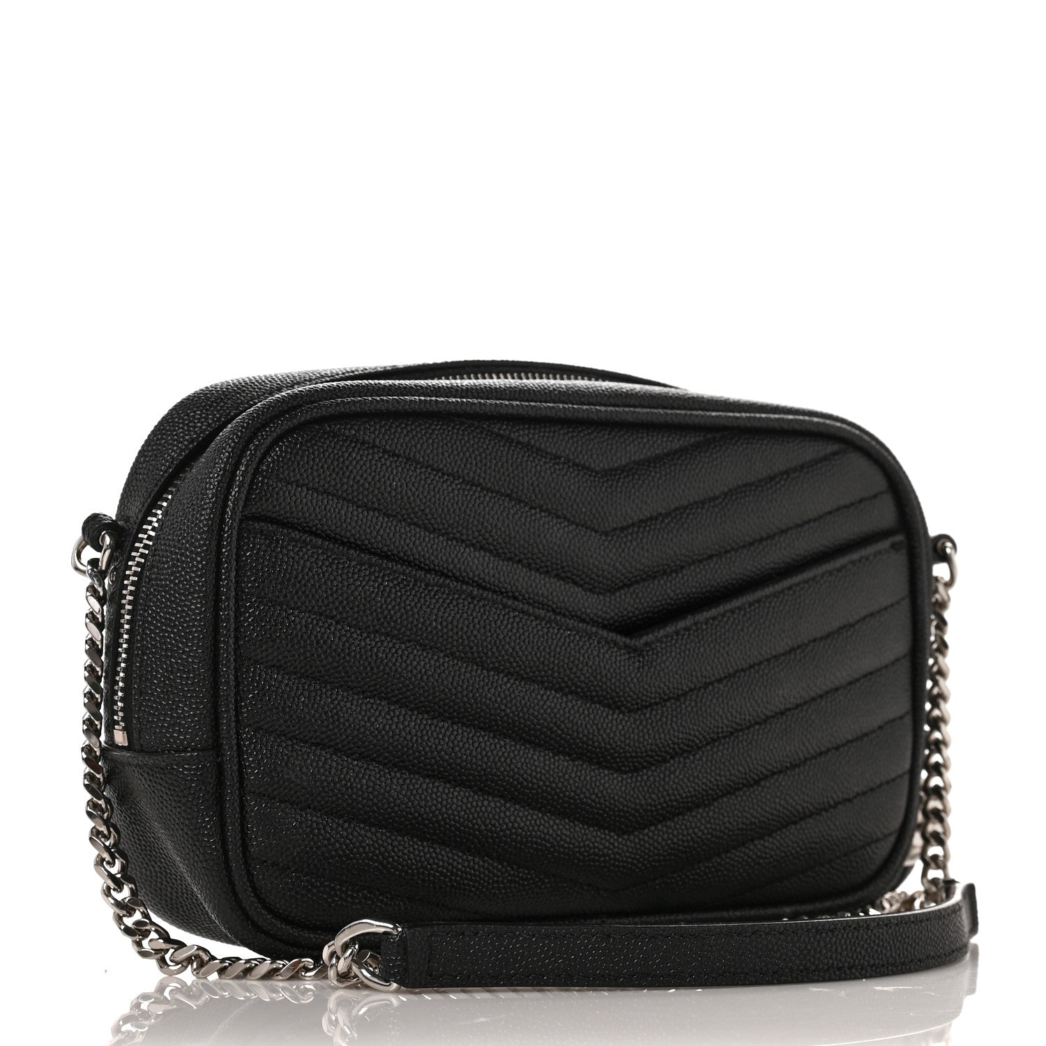Saint Laurent Grain De Poudre Matelasse Monogram Mini Lou Camera Bag Black 3 of 11