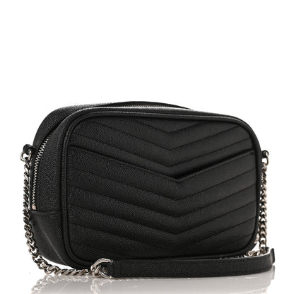 Saint Laurent Grain De Poudre Matelasse Monogram Mini Lou Camera Bag Black 3 of 11