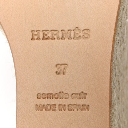Hermes Calfskin Tipoli Espadrille Wedges 37 White 8 of 10