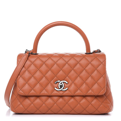 Chanel Caviar Quilted Small Coco Handle Flap Orange 1 of 10