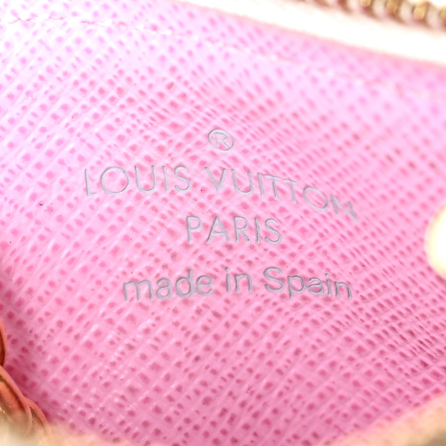 Monogram Multicolor Key Pouch White Litchi