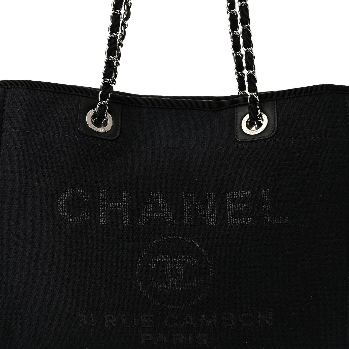 Canvas Small Deauville Tote Black