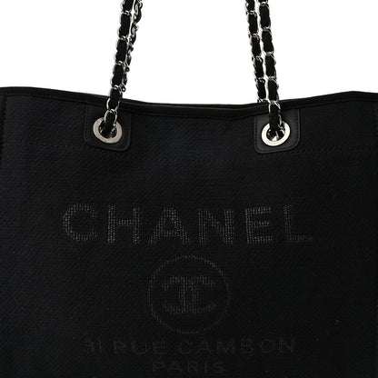Chanel Canvas Small Deauville Tote Black 9 of 11