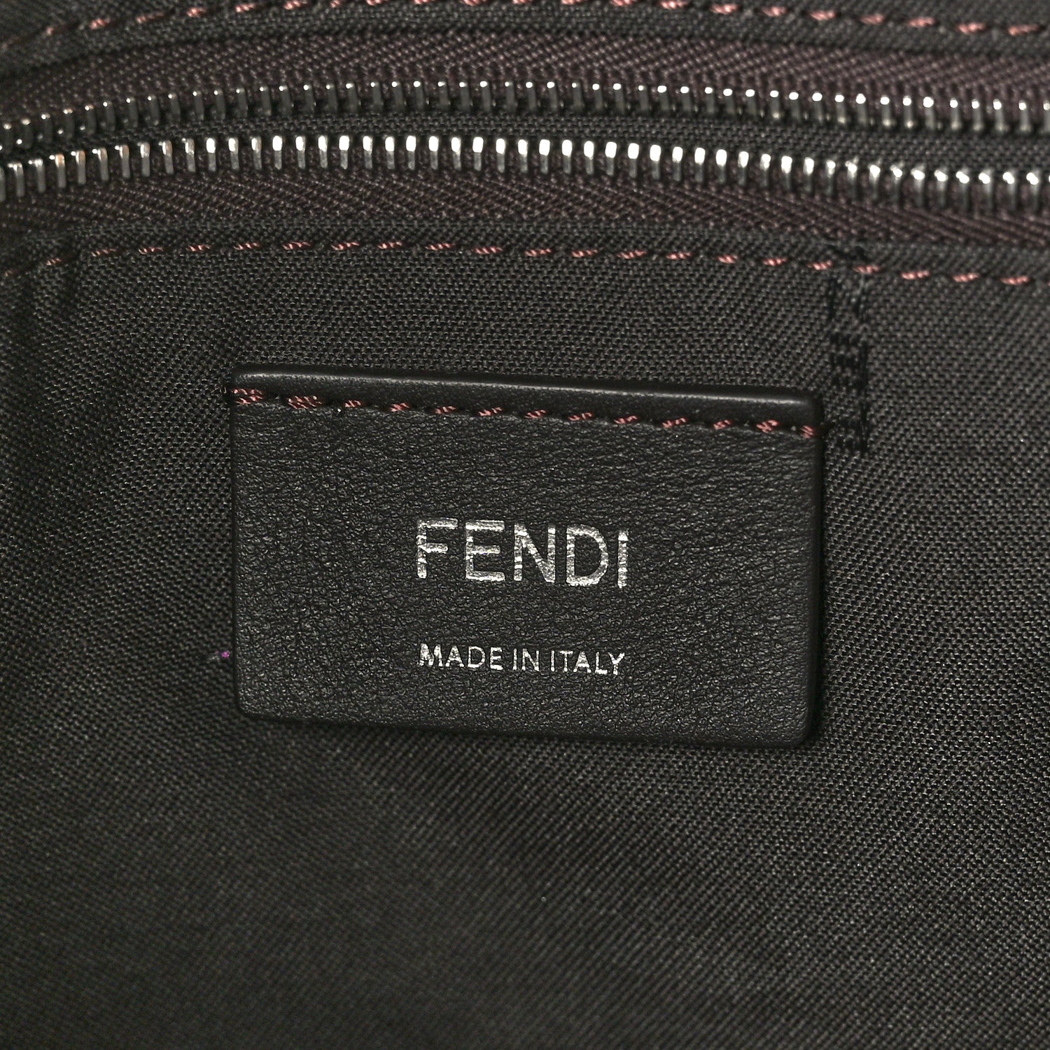 Fendi Glazed Fabric Vitello Century FF 1974 Stamp Patch Shopping Tote Mogano Panna Black 6 of 9
