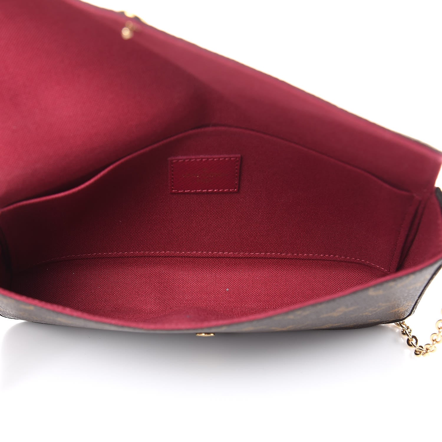 Louis Vuitton Monogram Pochette Felicie Chain Wallet Fuchsia 6 of 13