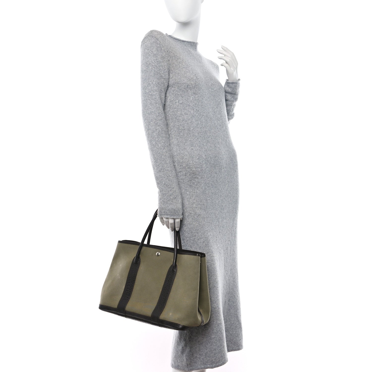 Hermes Buffle Skipper Toile Garden Party 36 MM Tote Olive 3 of 14