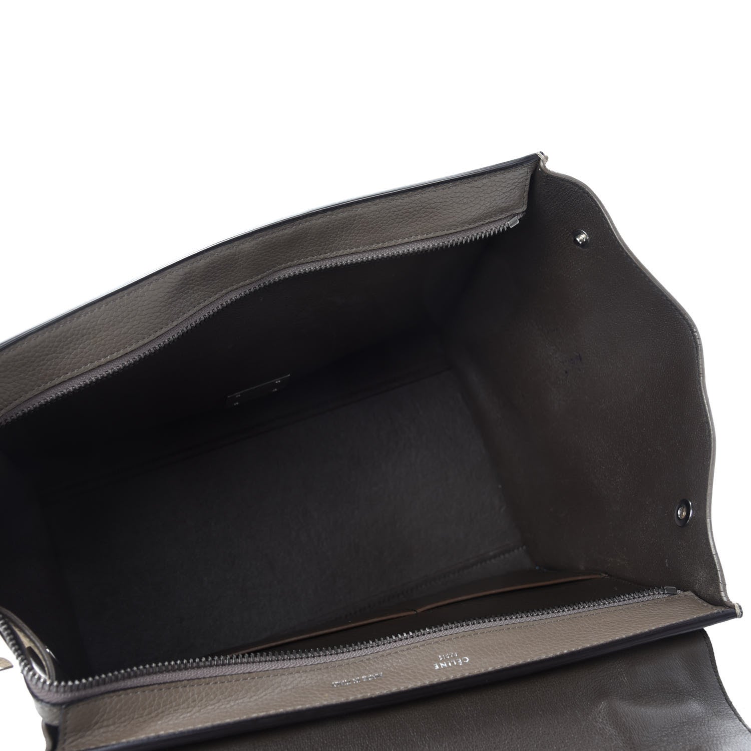 Celine Drummed Calfskin Suede Small Trapeze Taupe 5 of 14