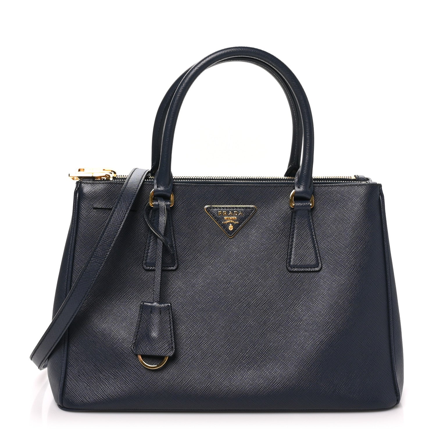 Prada Saffiano Medium Galleria Double Zip Tote Baltico 1 of 8