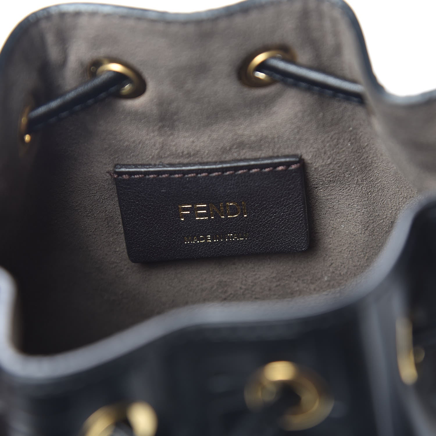 Fendi Vitello Liberty F is Fendi FF 1974 Embossed Mini Mon Tresor Bucket Bag Black 6 of 10