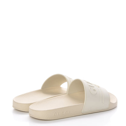 Gucci Rubber Womens Logo Slide Sandals 38 Off White 4 of 15