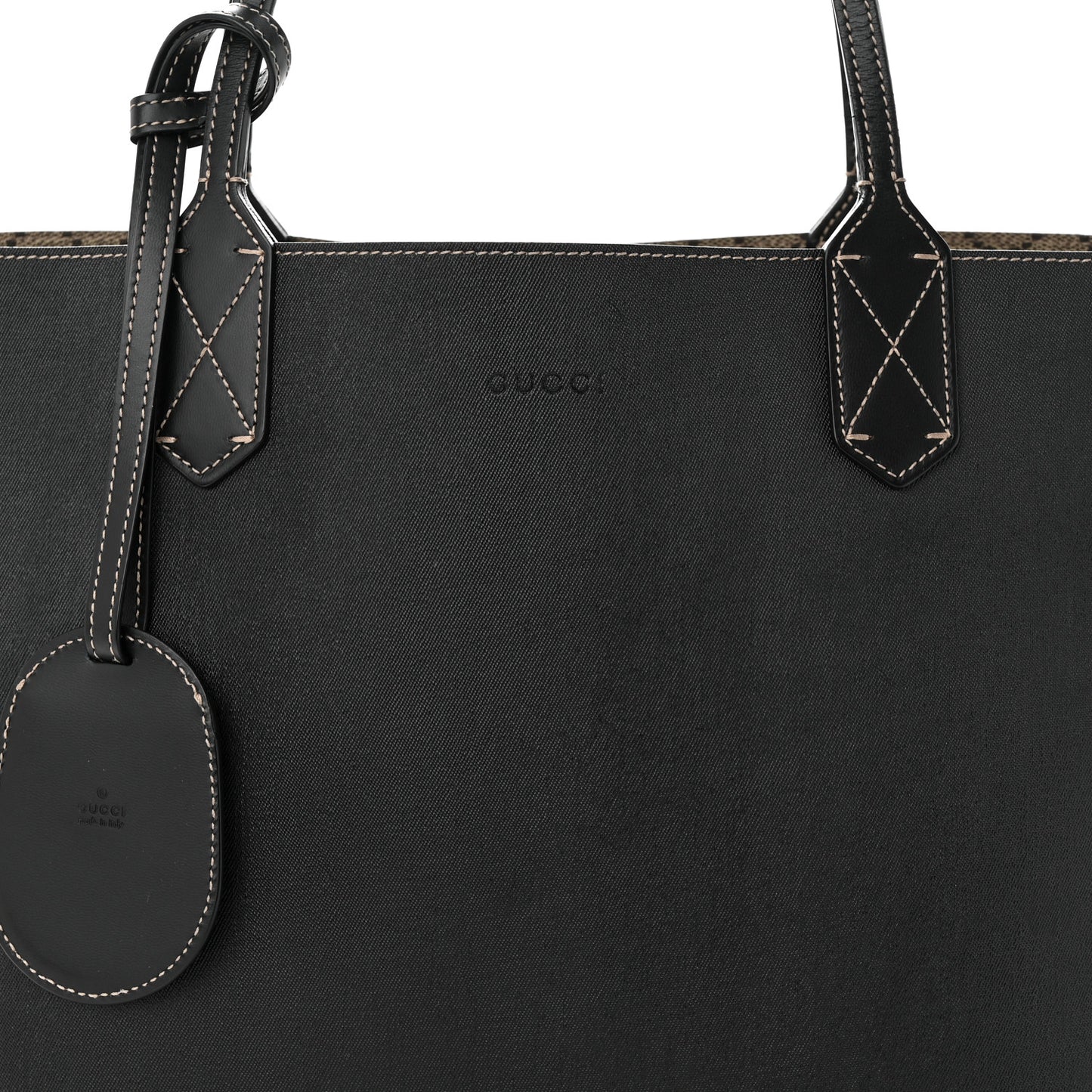 Calfskin GG Supreme Monogram Medium Reversible Tote Black