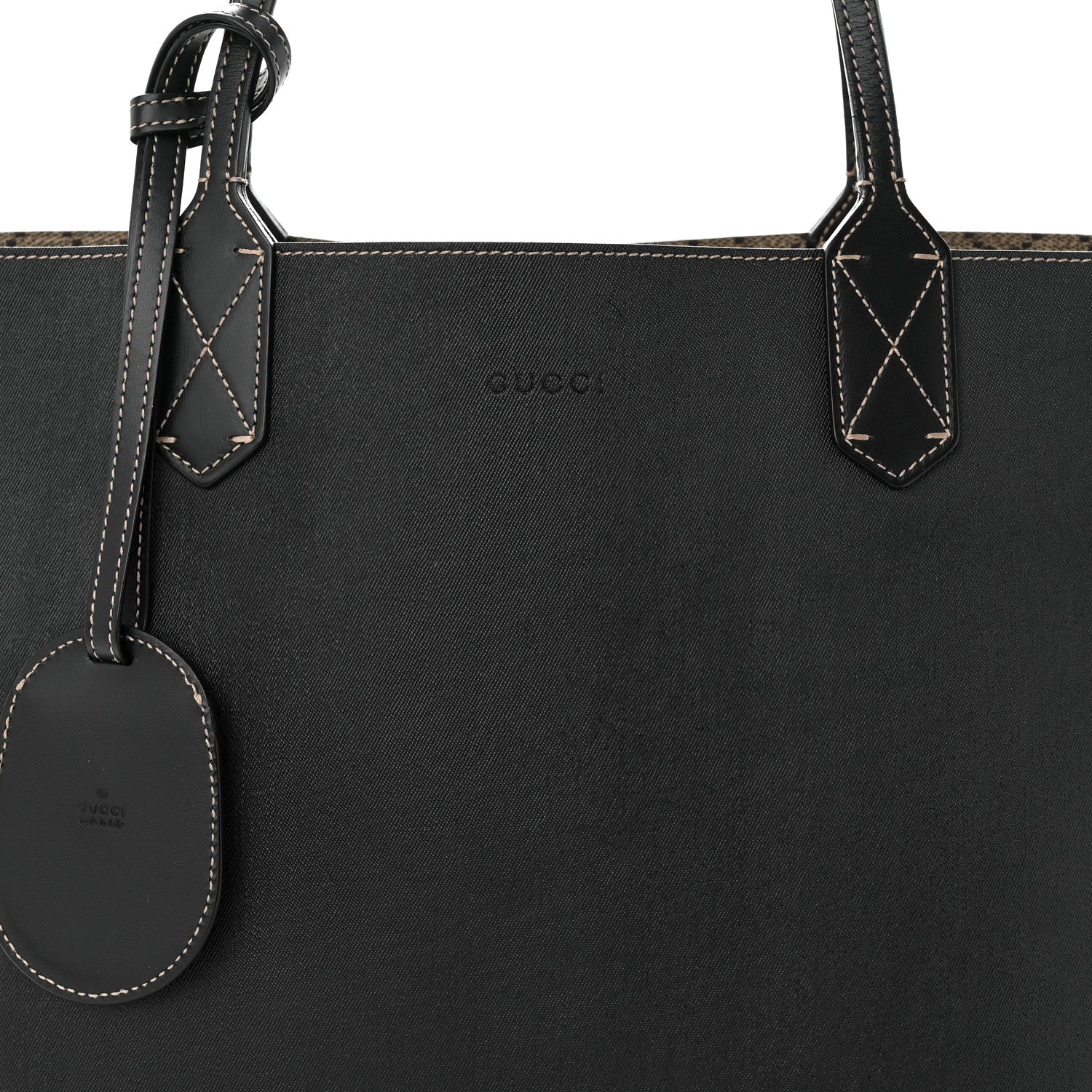 Gucci Calfskin GG Supreme Monogram Medium Reversible Tote Black 12 of 20