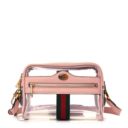 Gucci Vinyl Web Mini Ophidia Transparent Shoulder Bag Perfect Pink 1 of 12