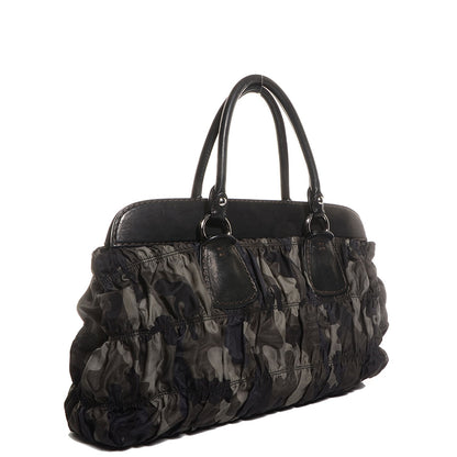 Prada Tessuto Gaufre Camouflage Frame Satchel Fumo 3 of 10