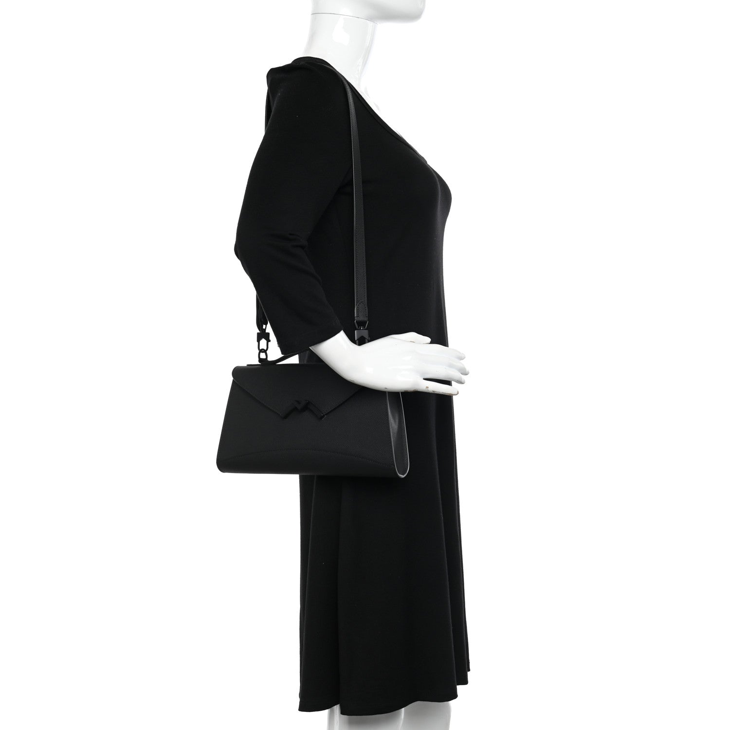 Moynat Carat Calfskin Gabrielle Clutch Ultra Black 2 of 9