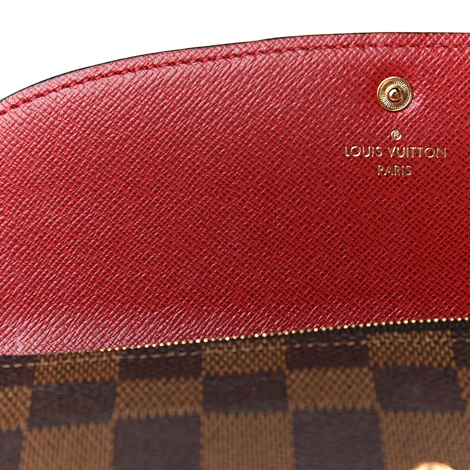 Louis Vuitton Damier Ebene Emilie Wallet Red 7 of 11
