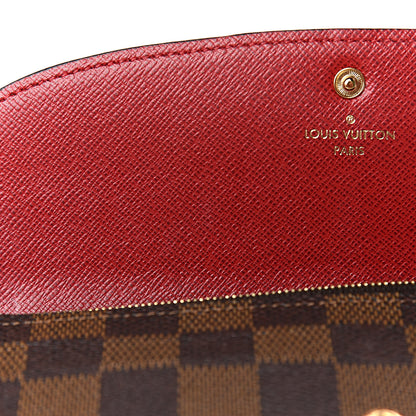 Louis Vuitton Damier Ebene Emilie Wallet Red 7 of 11