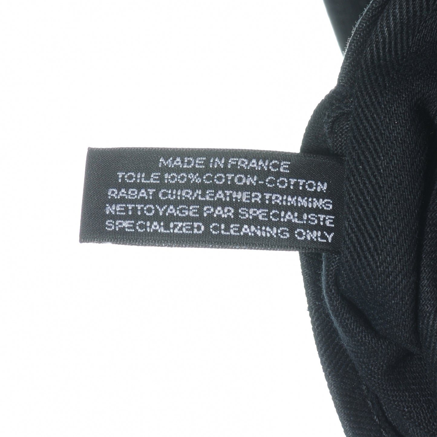 Herringbone Cotton and Leather Valparaiso Black