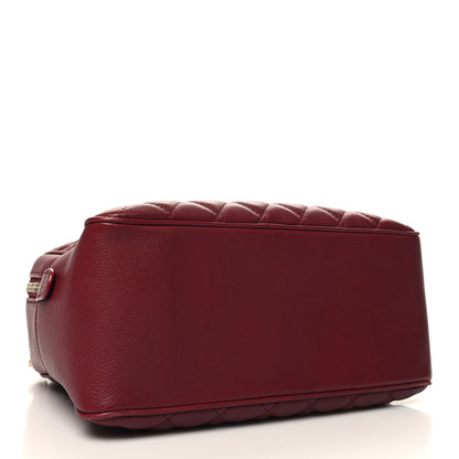 Chanel Calfskin Quilted CC Medium Vanity Case Dark Red 5 of 15