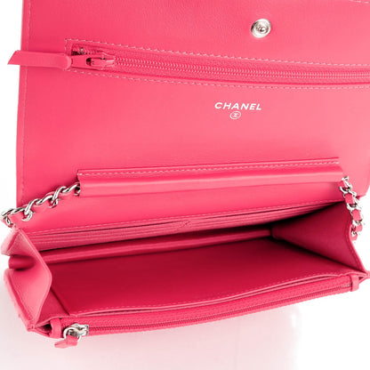 Chanel Patent Quilted Wallet On Chain WOC Pink 6 of 10
