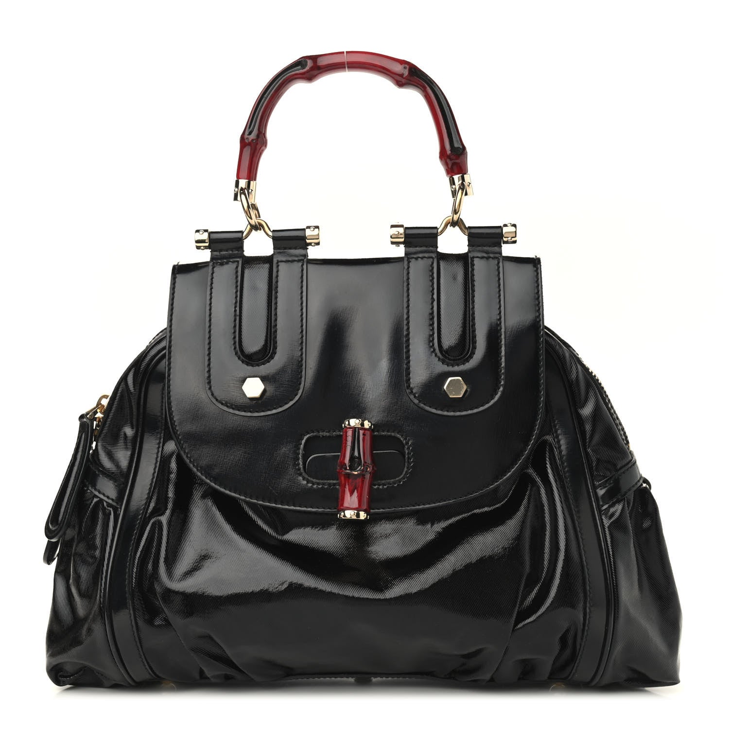 Gucci Dialux Pop Bamboo Top Handle Tote Black 1 of 9