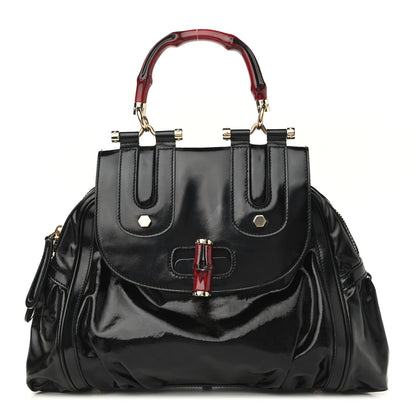 Gucci Dialux Pop Bamboo Top Handle Tote Black 1 of 9