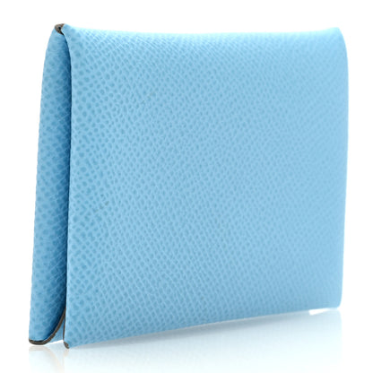 Hermes Epsom Calvi Card Case Celeste 3 of 7