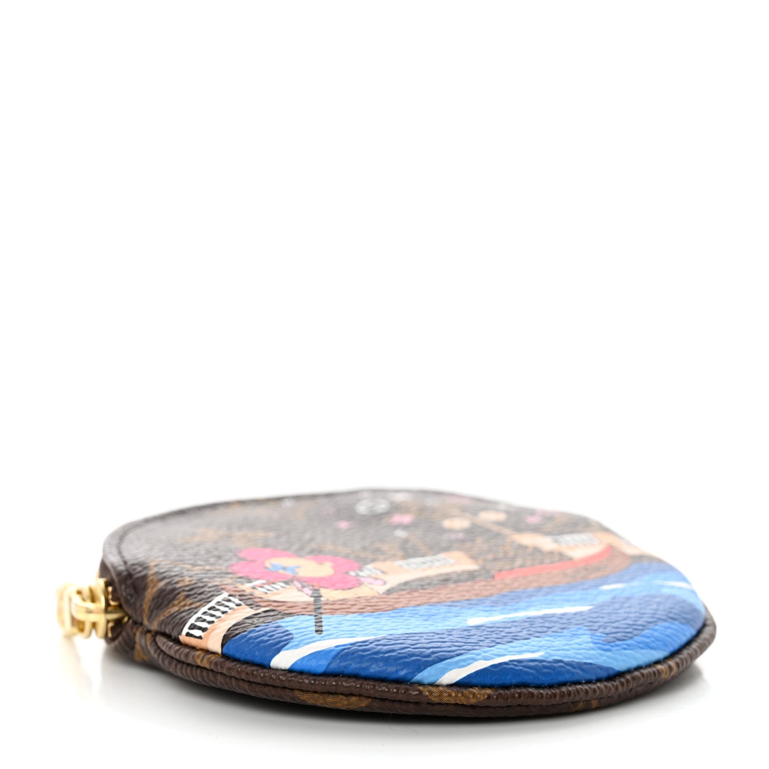 Louis Vuitton Monogram 2019 Christmas Animation Round Coin Purse Blue 3 of 7