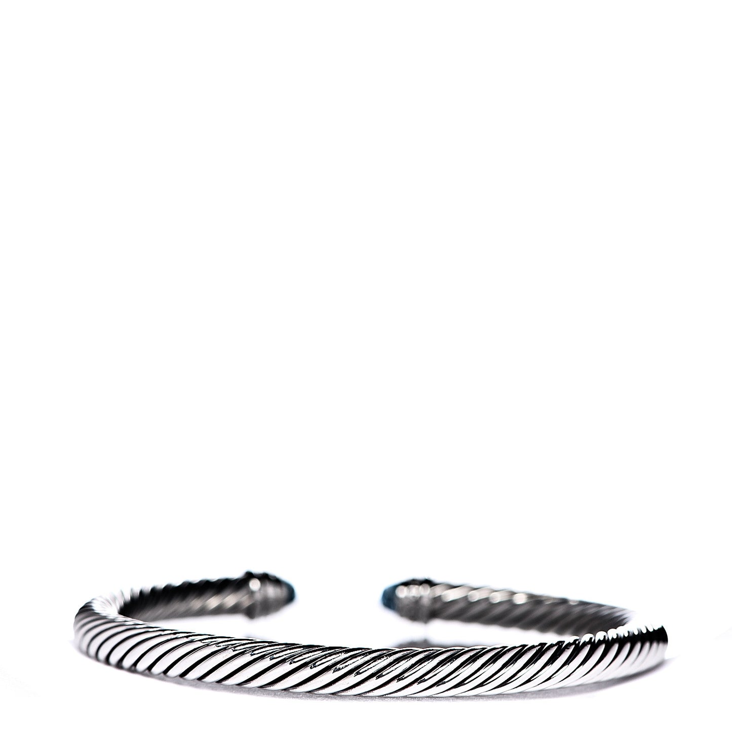 Sterling Silver Diamond Blue Topaz 5mm Cable Classics Bracelet