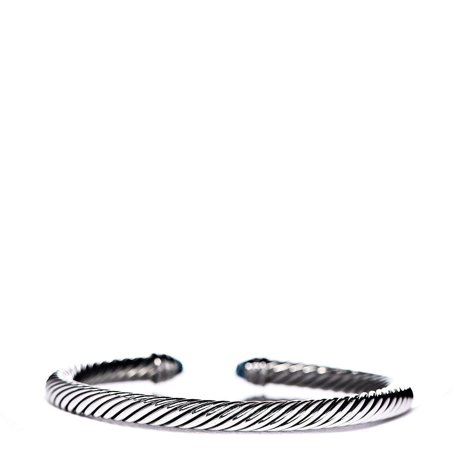 David Yurman Sterling Silver Diamond Blue Topaz 5mm Cable Classics Bracelet 3 of 6