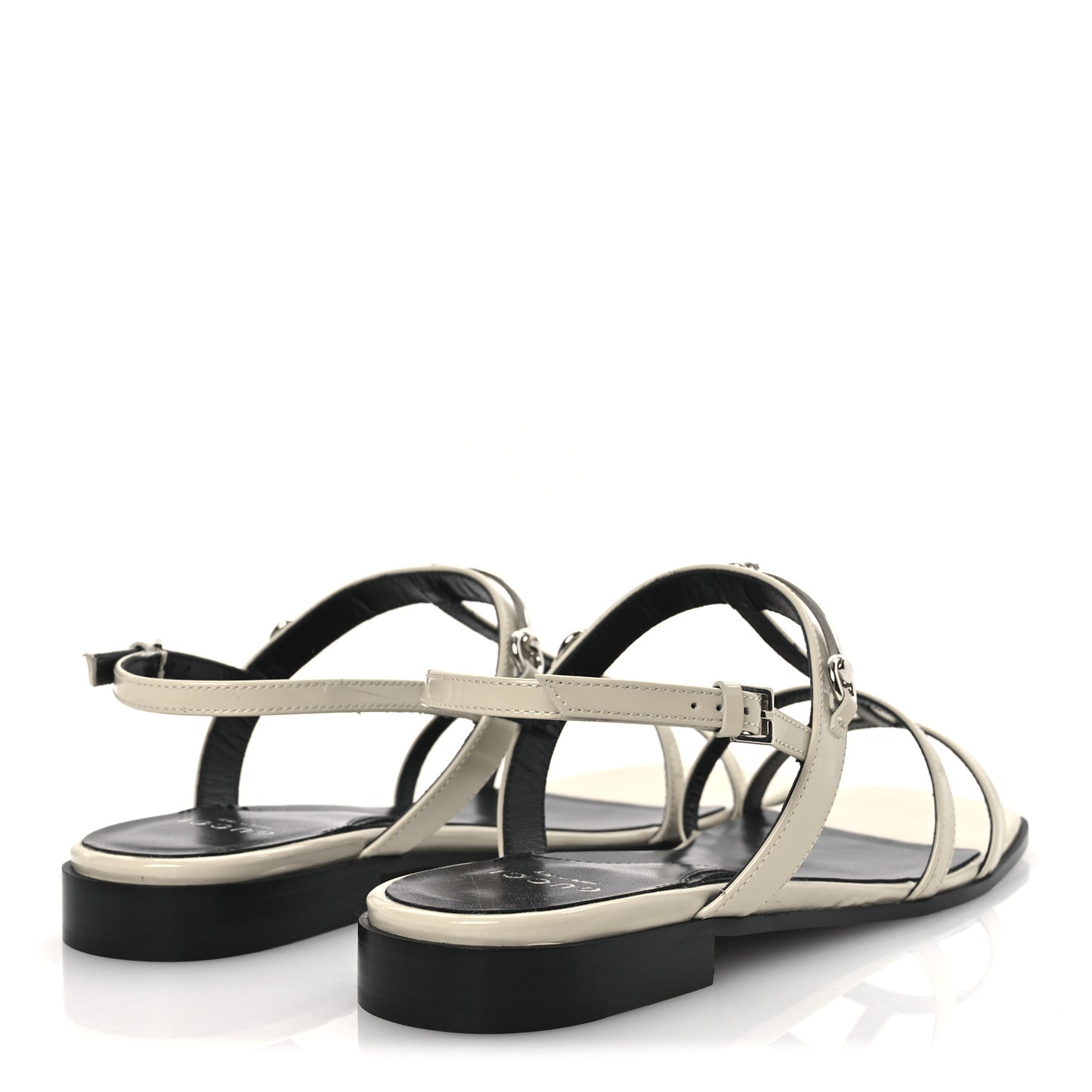 Calfskin Horsebit Divine Slingback Sandals 37.5 Mystic White