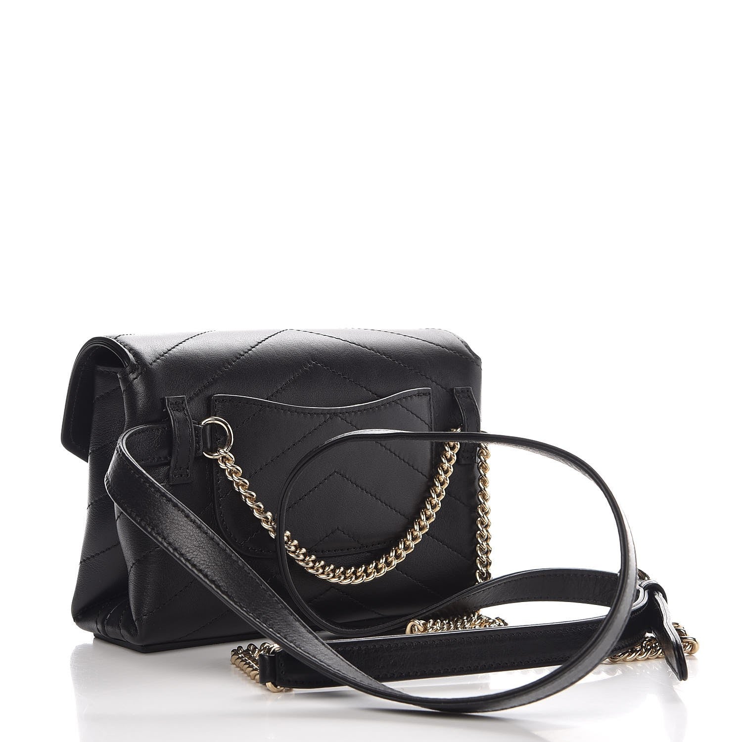 Chanel Calfskin Chevron Stitched Coco Waist Bag Black 3 of 7